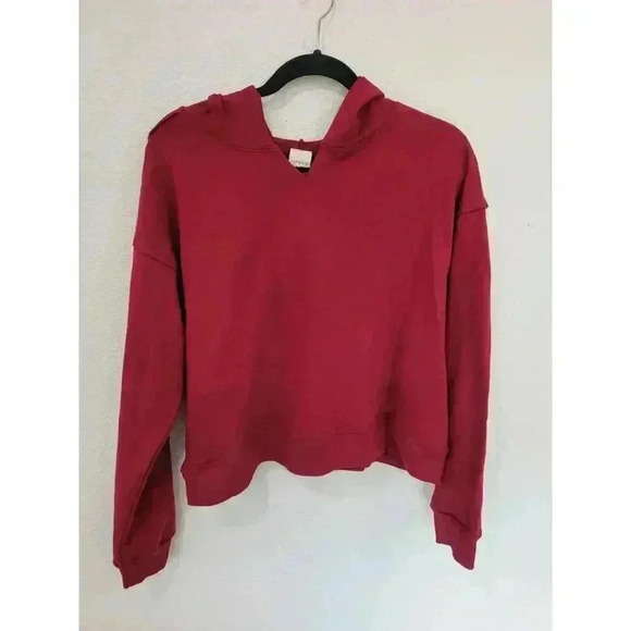 Urban Daisy Maroon‎ Crop Hooded Sweatshirt Womens size medium #7 - Picture 1 of 3